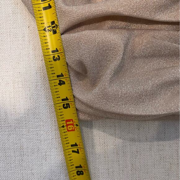 Princess Polly NWT GiGi Glitter Ruched Crop Top in Champagne Women’s Size 12 - Picture 5 of 10